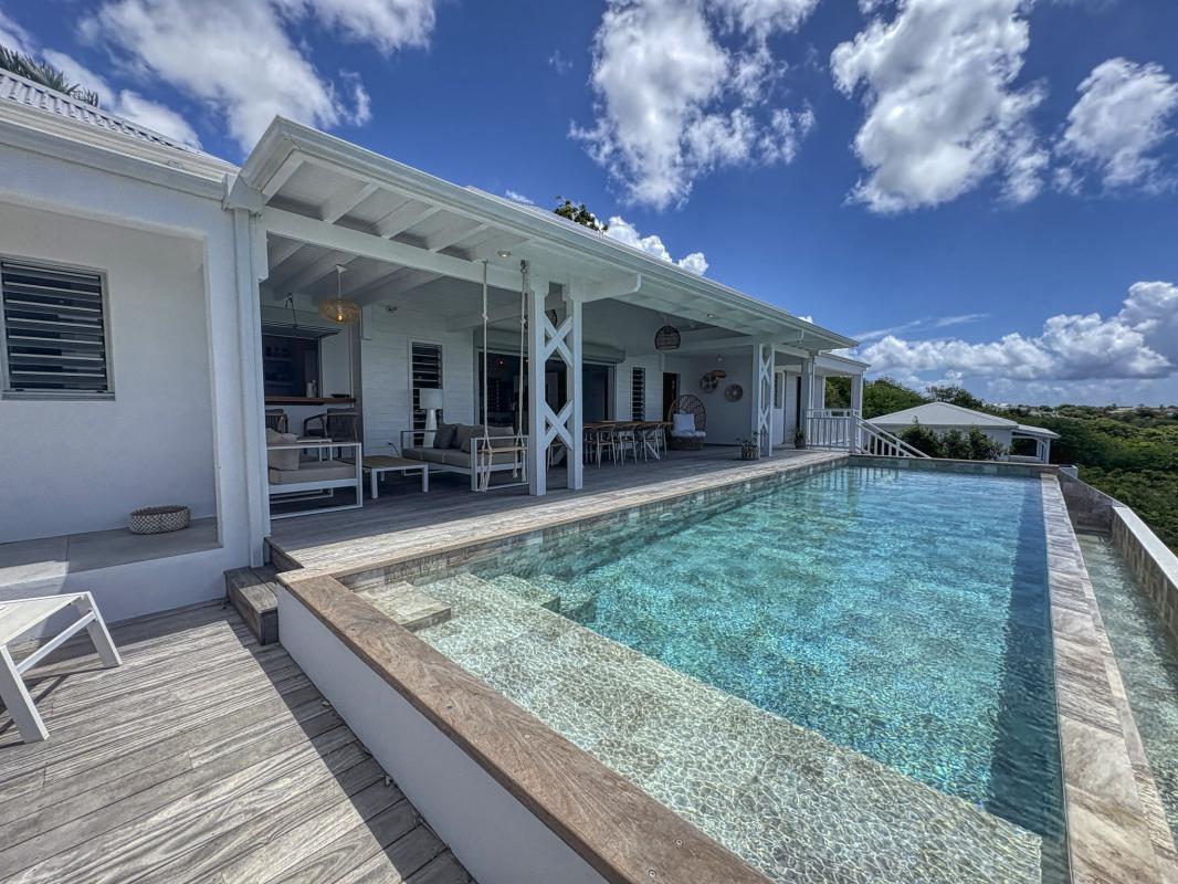 8.Location villa piscine Saint François Guadeloupe_Piscine vue mer